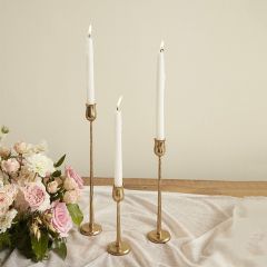 Simply Chic Antiqued Gold Candlestick