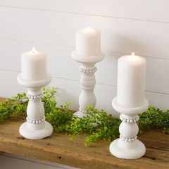 Simply Chic Beaded Candle Holders Set of 3