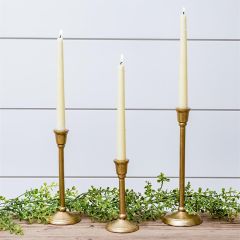 Simply Chic Gold Finish Candle Holders Set of 3