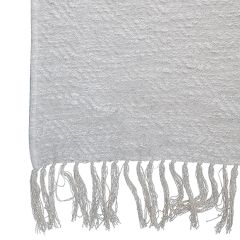 Simply Silver Fringed Throw Blanket