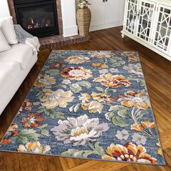 Simply Southern Cottage Franklin Floral Blue Area Rug