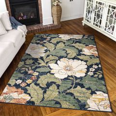 Simply Southern Cottage Jefferson Floral Blue Area Rug