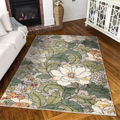 Simply Southern Cottage Jefferson Floral Light Grey Area Rug