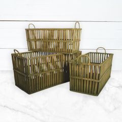 Slatted Storage Baskets Set of 3