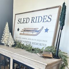 Sled Rides Making Winter Memories White Framed Sign