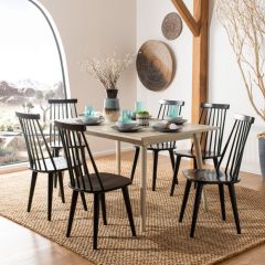 Sleek Spindle Back Dining Chair Set of 2