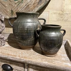 Smoke Glazed Terracotta Pot Vase