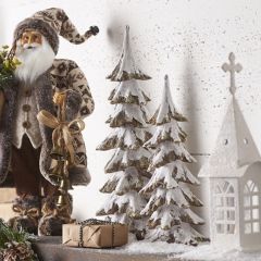 Snow Covered Winter Tree Set of 3