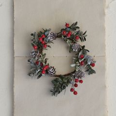 Snow Flocked Mini Boxwood Wreath
