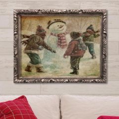 Snowball Fight Photo Vintage Inspired Giclee Print