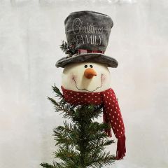 Snowman With Top Hat Tree Topper