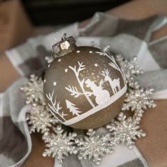 Snowy Silhouette Ball Ornament