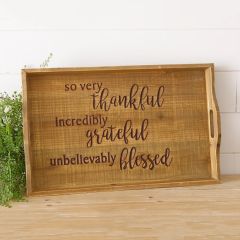 So Very Thankful Handled Wooden Tray