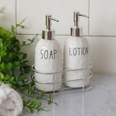 Soap and Lotion Dispenser Caddy Set