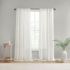 Soft and Airy White Sheer Curtain Panel Set of 2 84 inch