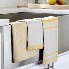 Soft Stripe Linen Dish Towel Set of 3