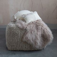 Soft Touch Textured Wool Pouf