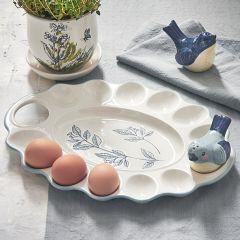 Songbird Salt and Pepper Set With Egg Platter