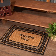 Southern Style Jute Welcome Rug with Pad
