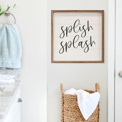 Splish Splash White Framed Sign