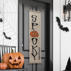 Spooky Hanging Halloween Canvas Door Sign