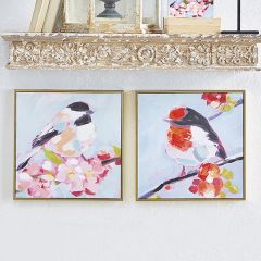 Spring Bird Canvas Wall Art Set of 2
