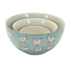 Spring Chick Stoneware Bowl Collection Set of 3