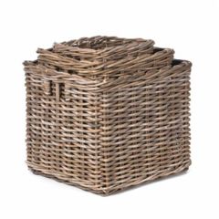 Square Rattan Nesting Basket Set of 3