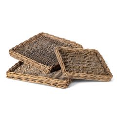 Square Woven Willow Trays Set of 3