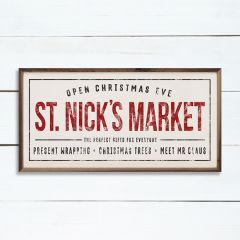 St. Nick's Market White Wall Sign