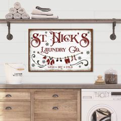 St Nicks Laundry Co Canvas Wall Sign