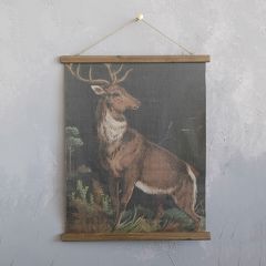 Stag Deer Canvas Hanging Scroll