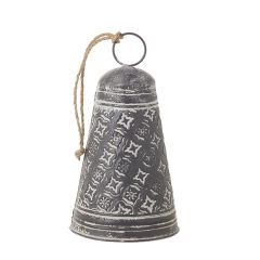 Stamped Galvanized Metal Decorative Bell Set of 2