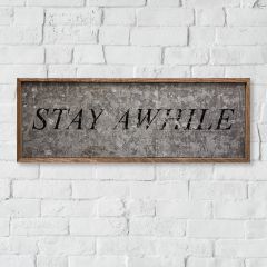 Stay Awhile Framed Farmhouse Sign