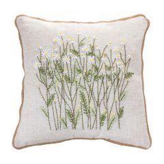 Stitched Daisy Accent Pillow