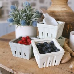 Stoneware Berry Basket Set of 4