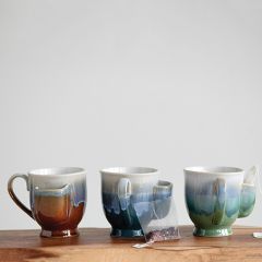 Stoneware Teabag Pocket Mug Set of 3