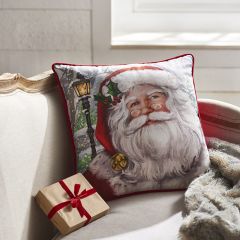 Street Lamp Santa Accent Pillow