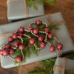 Striped Ball and Silver Bead Garland 