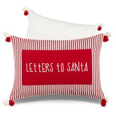 Striped Letters To Santa Pillow With Pocket
