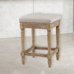 Studded Hopsack Counter Stool 24 Inch