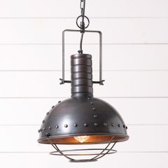 Studded Industrial Dome Pendant Light