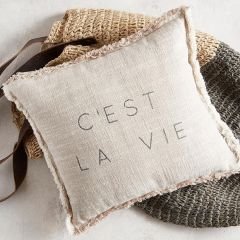 Such Is Life Throw Pillow With Fringe