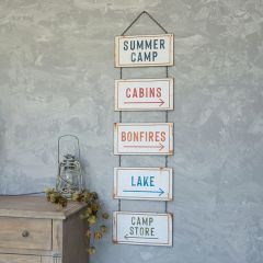 Summer Camp Hanging Stacked Sign