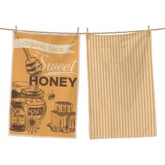 Sweet Honey and Stripes Tea Towel Set of 2