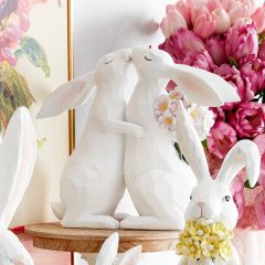 Sweet Kissing Bunnies Figurine