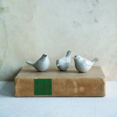 Sweet Stoneware Bird Figurines Set of 3