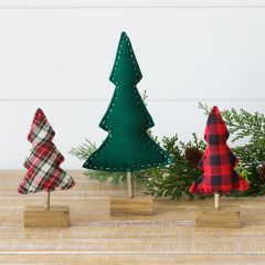 Tabletop Cloth Christmas Trees Set of 3