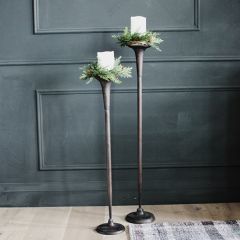 Tall Copper Finish Candle Holder Set of 2