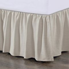 Tan Linen Ruffled Bed Skirt